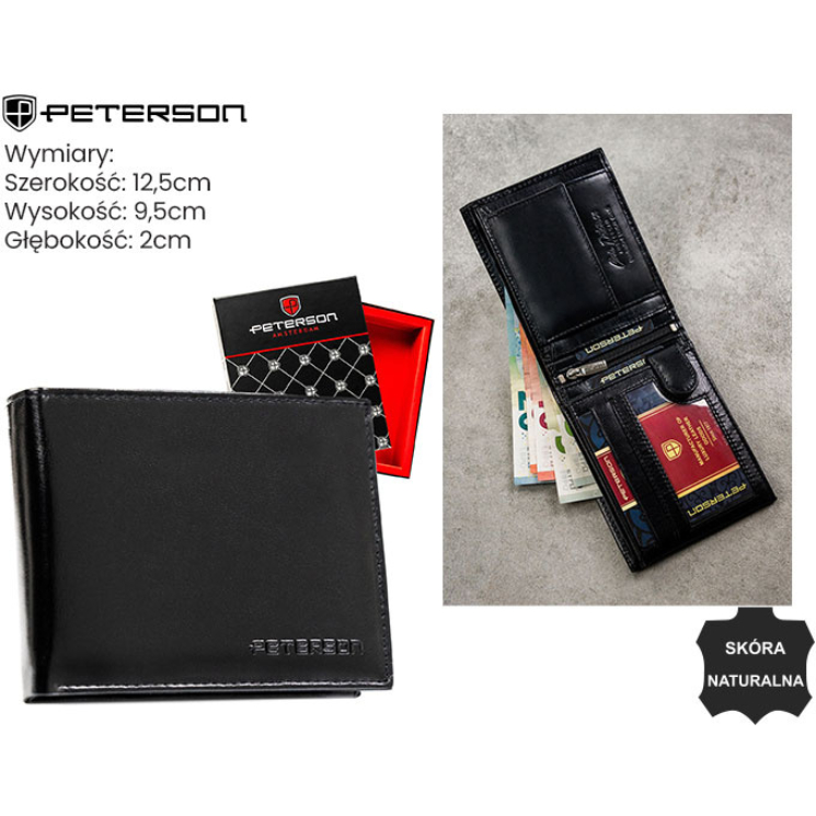 Pánska kožená peňaženka PTN N992-SPDM Black