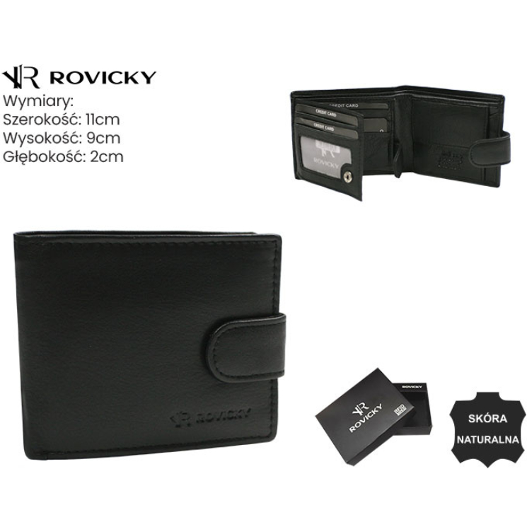 Pánska kožená peňaženka 0035L-RVD Black