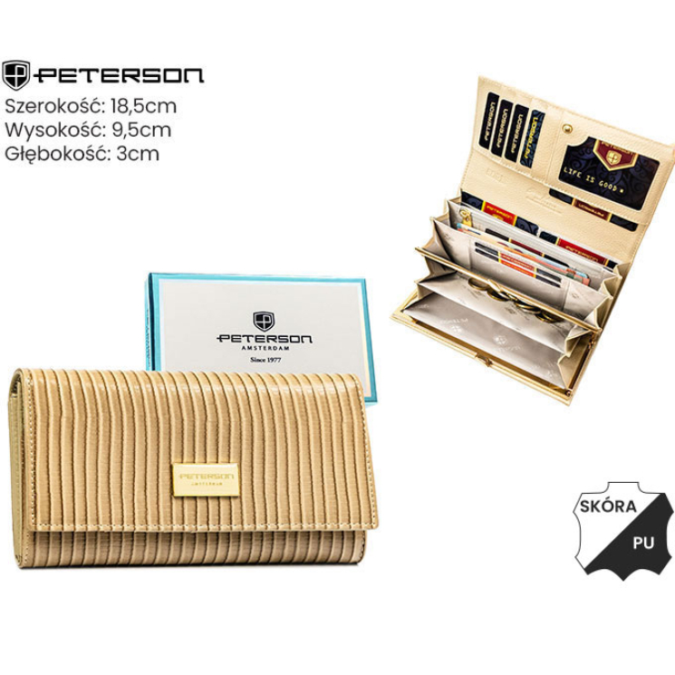 Dámska peňaženka koža+PU PTN PS122-CRV KHAKI