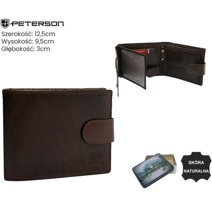 Pánska kožená peňaženka PTN N992L-BUF Brown