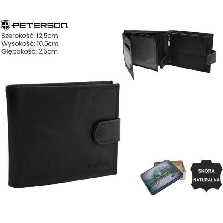 Pánska kožená peňaženka PTN N992L-LWC Black