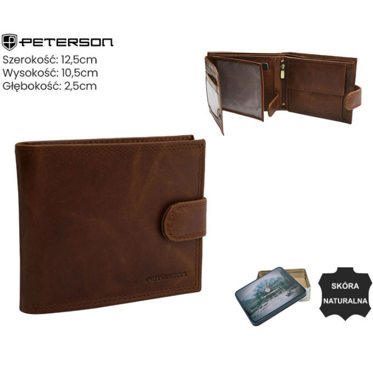 Pánska kožená peňaženka PTN N992L-LWC Cognac