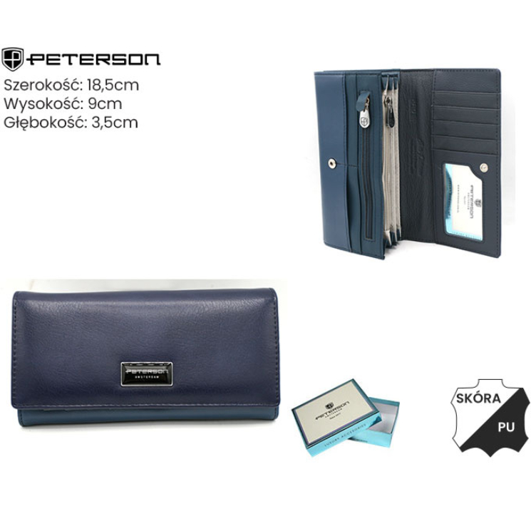Női pénztárca bőr+PU PTN PX27-F773 Navy