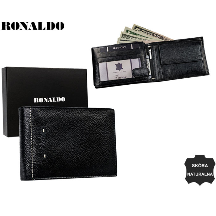 RONALDO pánska kožená peňaženka N992-TP-RON BLACK N992-TP-RON BLACK