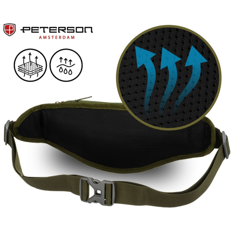 Sportos, tágas zöld övtáska - Peterson