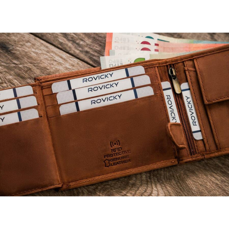 Pánska kožená peňaženka N992-CHM-DOG-2-BL Cognac