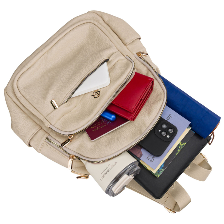 Női PU hátizsák R-KP-22-A19 Beige2