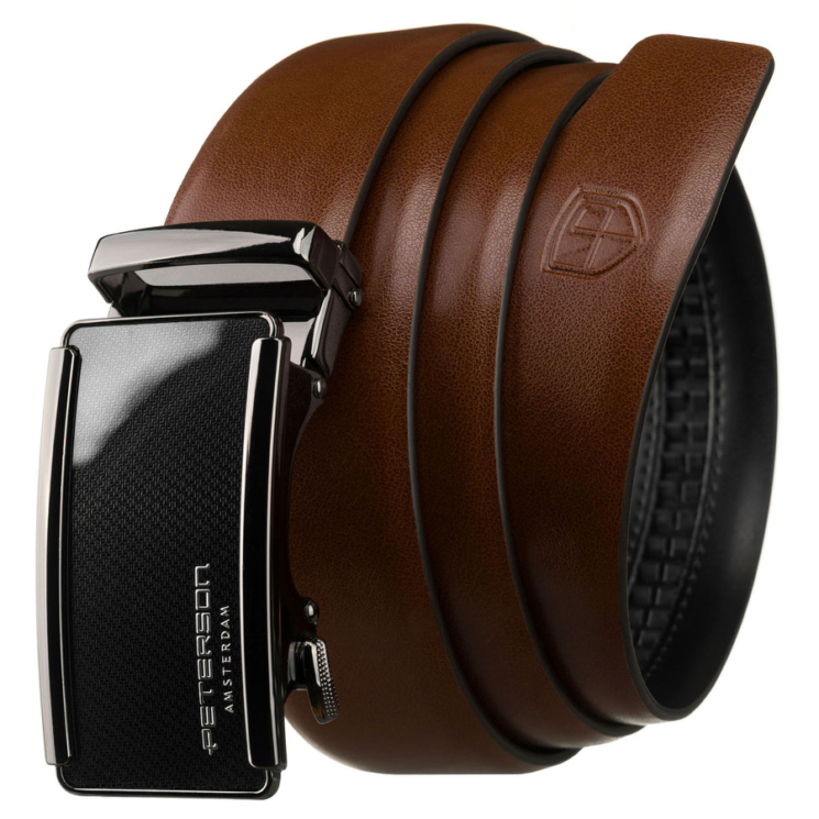Automatický kožený opasok PTN A009 Brown