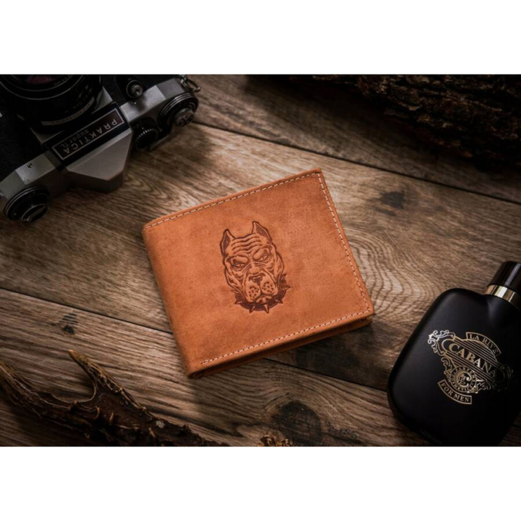 Pánska kožená peňaženka N992-CHM-DOG-2-BL Cognac