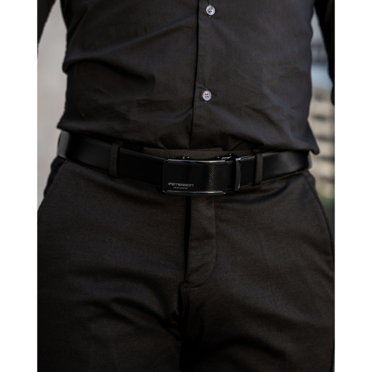 Automatický kožený remienok PTN A009 Black