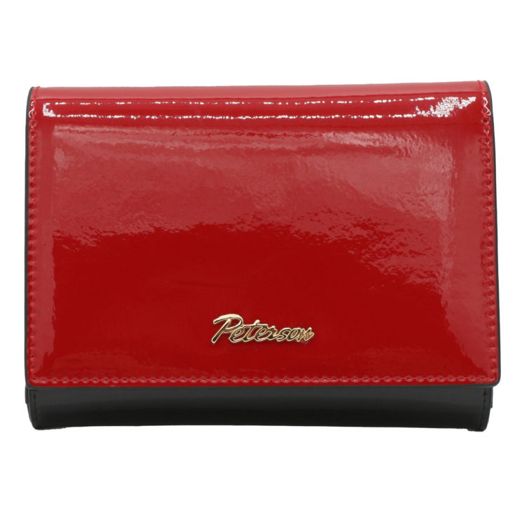 Dámska kožená peňaženka PTN 1N-445 Black+red