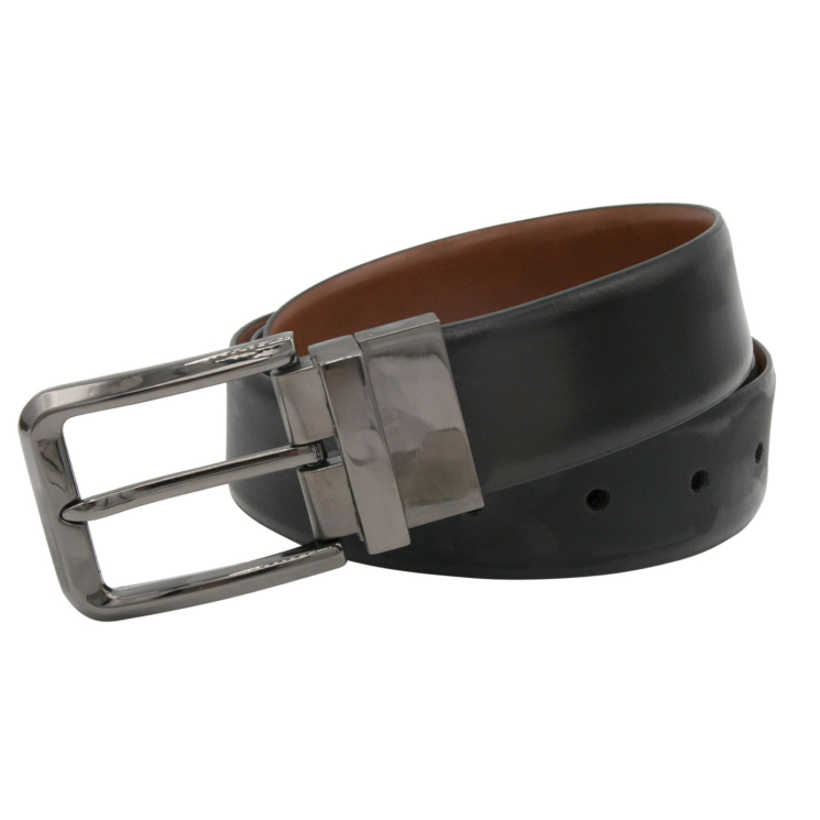 Pánsky kožený opasok NL-RB35-MET Black+brown