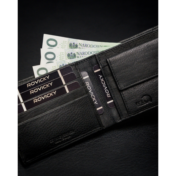 ROVICKY Kožená peňaženka RFID N8824-PZ-CCR Black