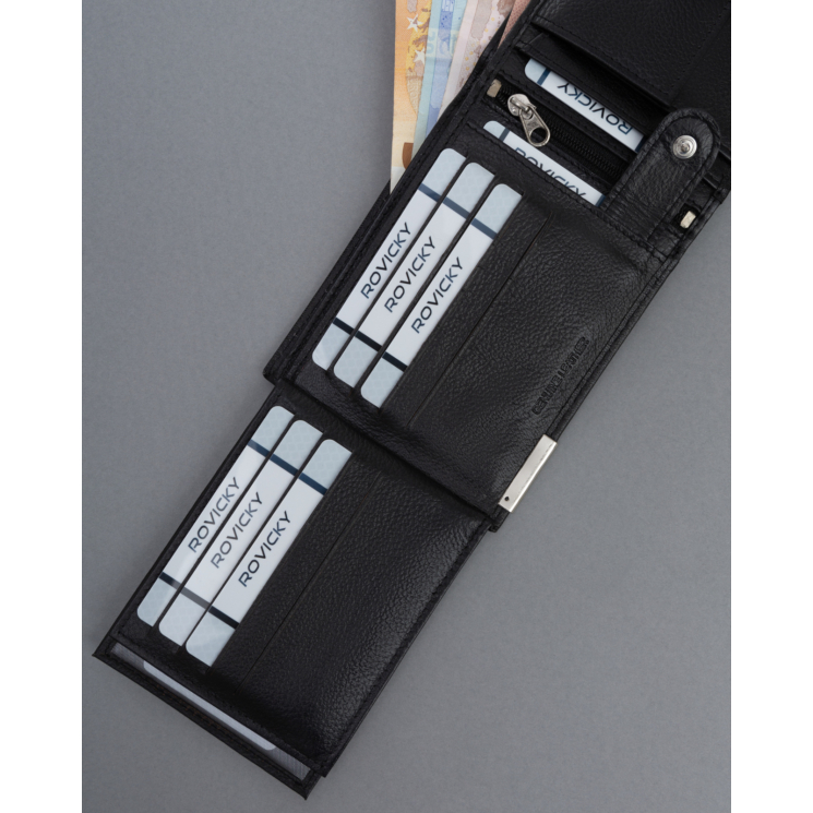 Pánska kožená peňaženka N992L-P-PDM-BL Black