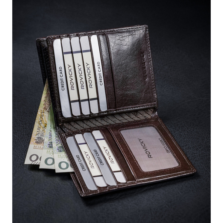 ROVICKY kožená peňaženka RFID PC-106-BAR Brown