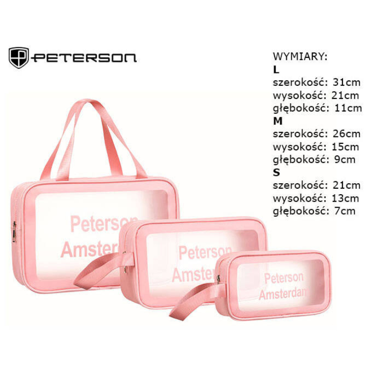 Sada kozmetických tašiek PETERSON PTN KOS-3W1 z ekokože