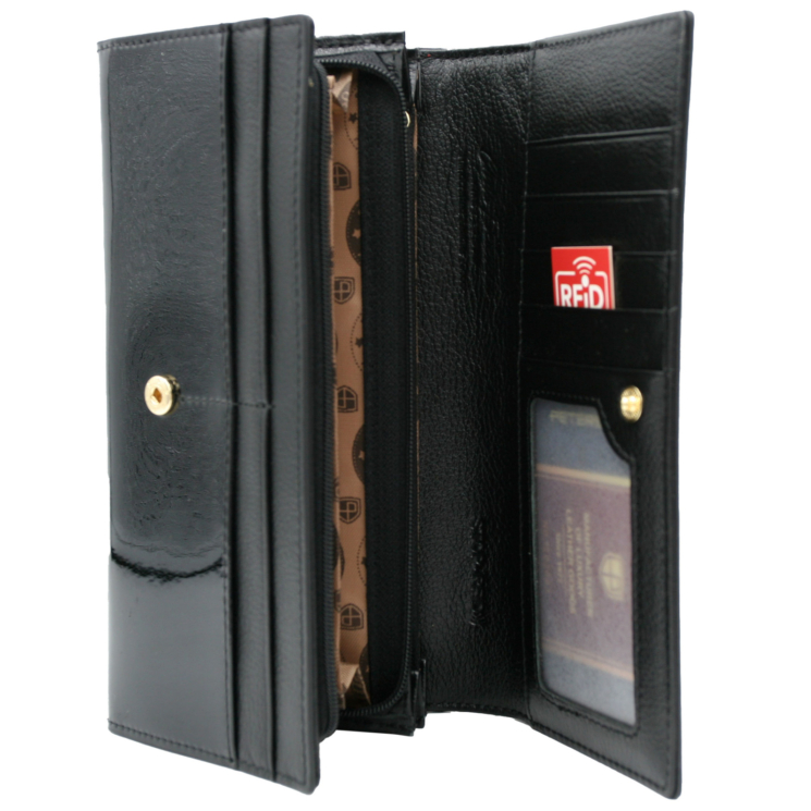 Dámska kožená peňaženka PTN 1N-409 Black+red