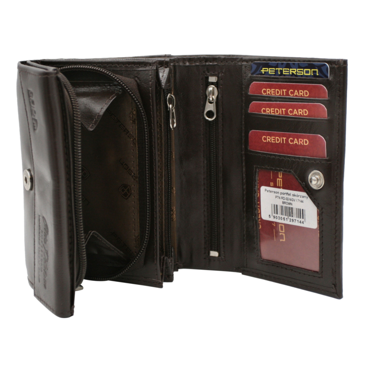 Dámska kožená peňaženka PTN RD-02-NGV Brown