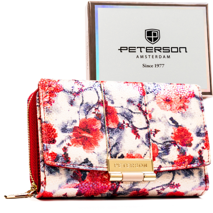 Dámska ekologická peňaženka PTN 0015-BKY White-red