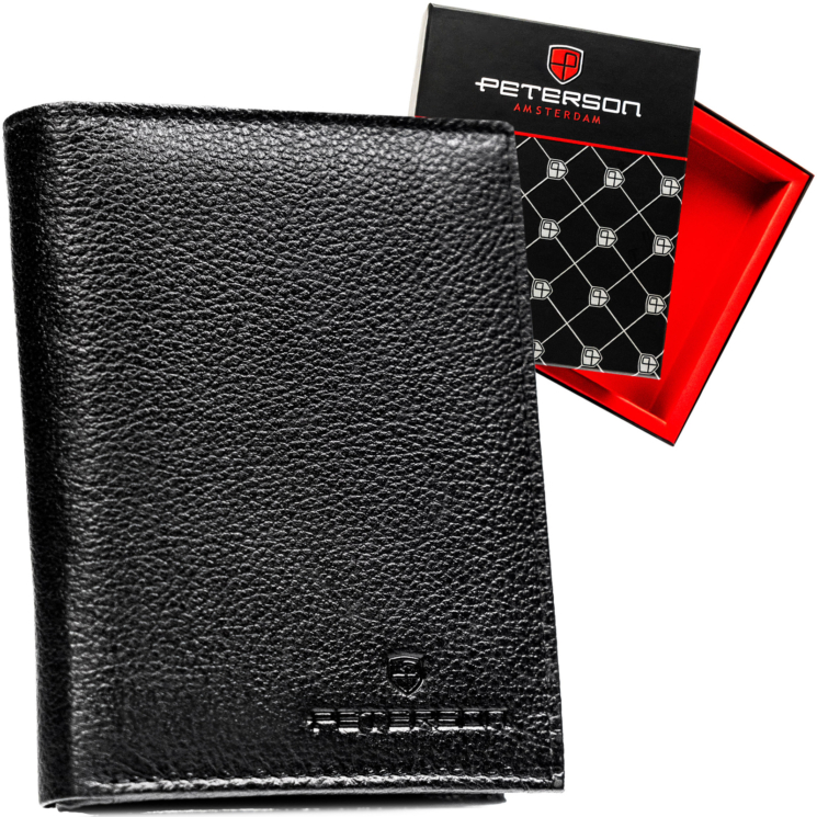 Pánska kožená peňaženka PTN N4-SPDM Black