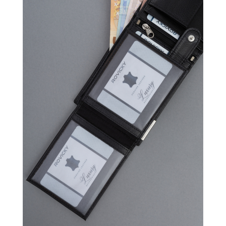 Pánska kožená peňaženka N992L-P-PDM-BL Black