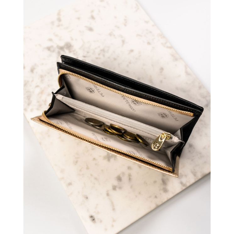 Dámska kožená peňaženka PTN LJ-421431 Black-gold