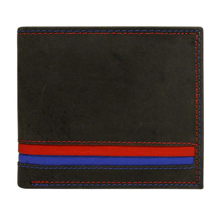 Kožená peňaženka N992-MHD-L Brown-Red-Blue