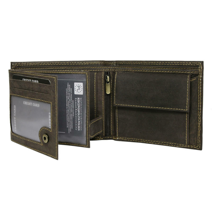 Kožená peňaženka N992-MHD-L Brown-Red-Blue