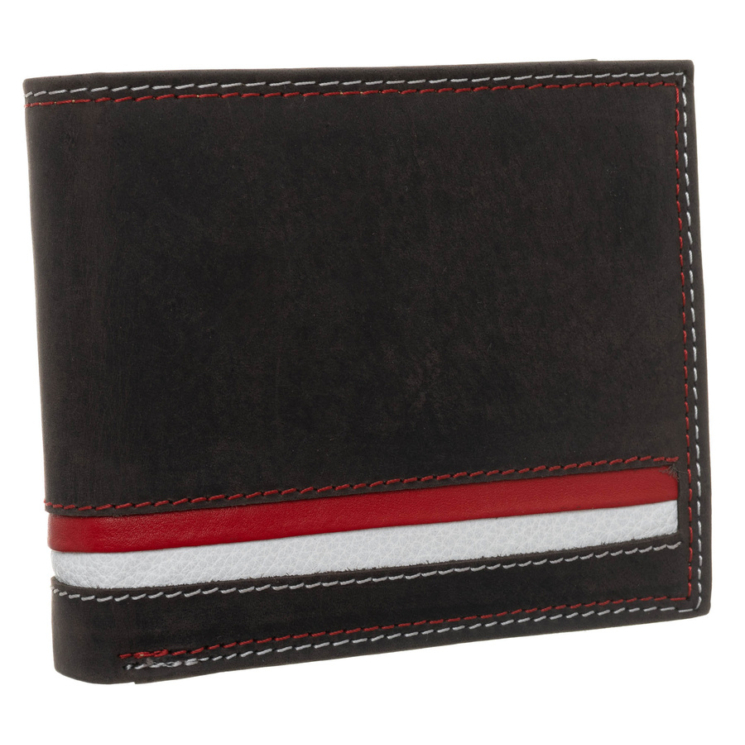 Kožená peňaženka N992-MHD-L Brown-White-Red