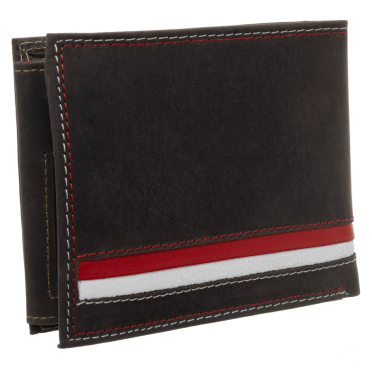 Kožená peňaženka N992-MHD-L Brown-White-Red