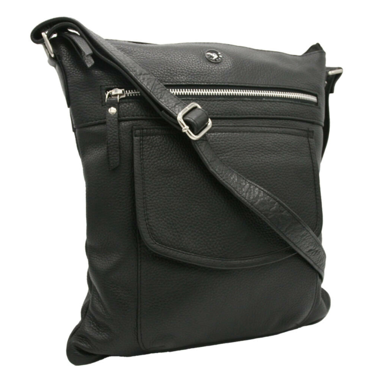Kožená taška + peňaženka PTN D72-DS Black