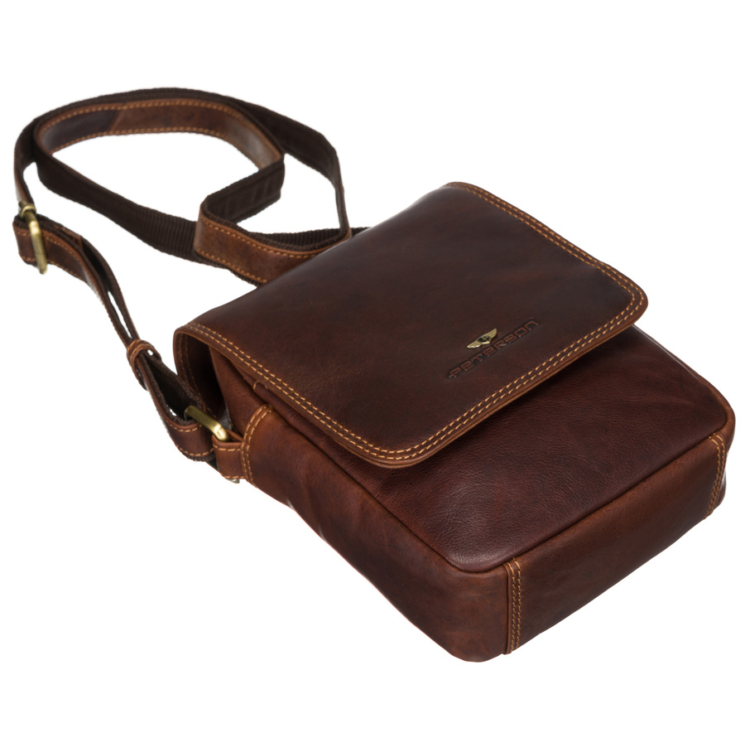 Pánska kožená taška PTN TB-708-COM Cognac