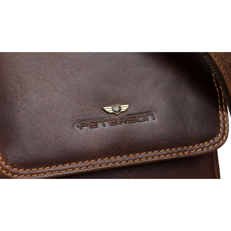 Pánska kožená taška PTN TB-708-COM Cognac