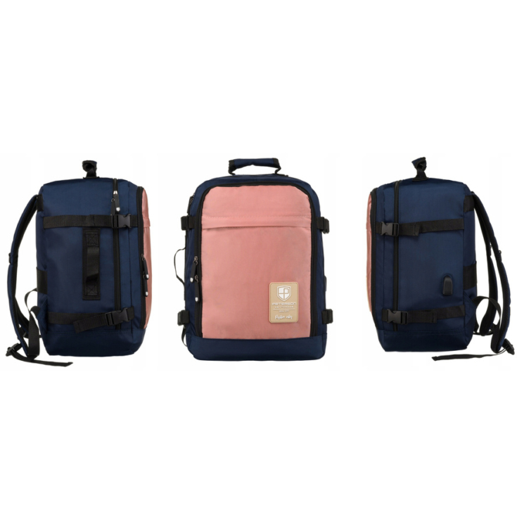 Peterson 3-funkčný priestranný cestovný batoh, WizzAir, veľkosť 40x30x20cm, s USB konektorom
