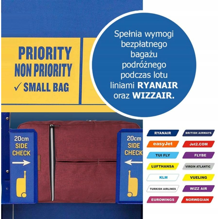 Peterson Palubný batoh Ryanair deck free veľkosť 40 x 20 x 25 cm