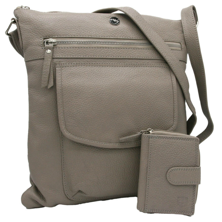 Kožená taška + peňaženka PTN D72-DS Black