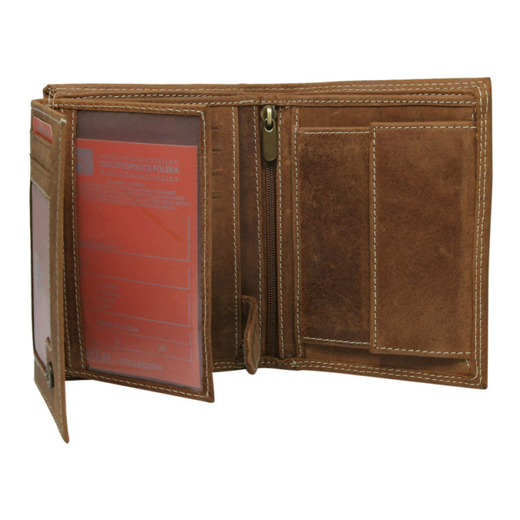 Pánska kožená peňaženka N4-CHM-NL BOX-9103 Cognac