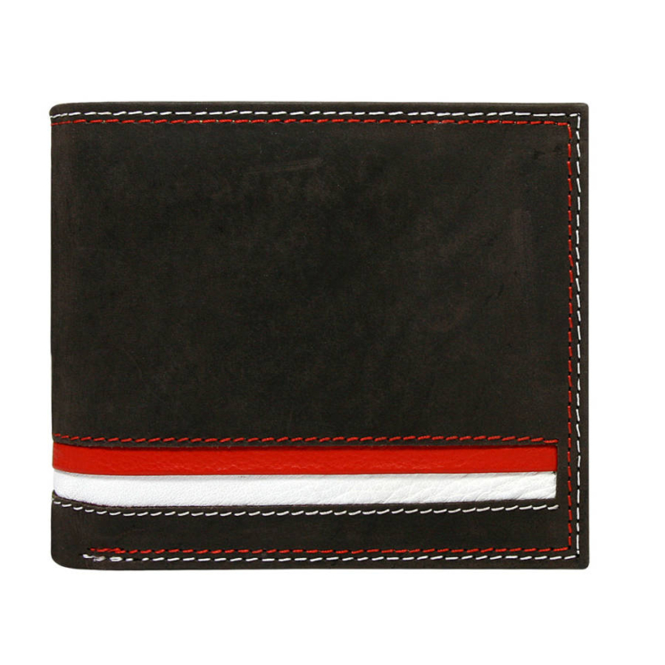 Kožená peňaženka N992-MHD-L Brown-White-Red