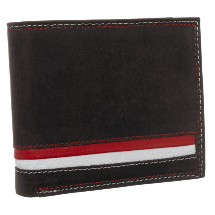 Kožená peňaženka N992-MHD-L Brown-White-Red