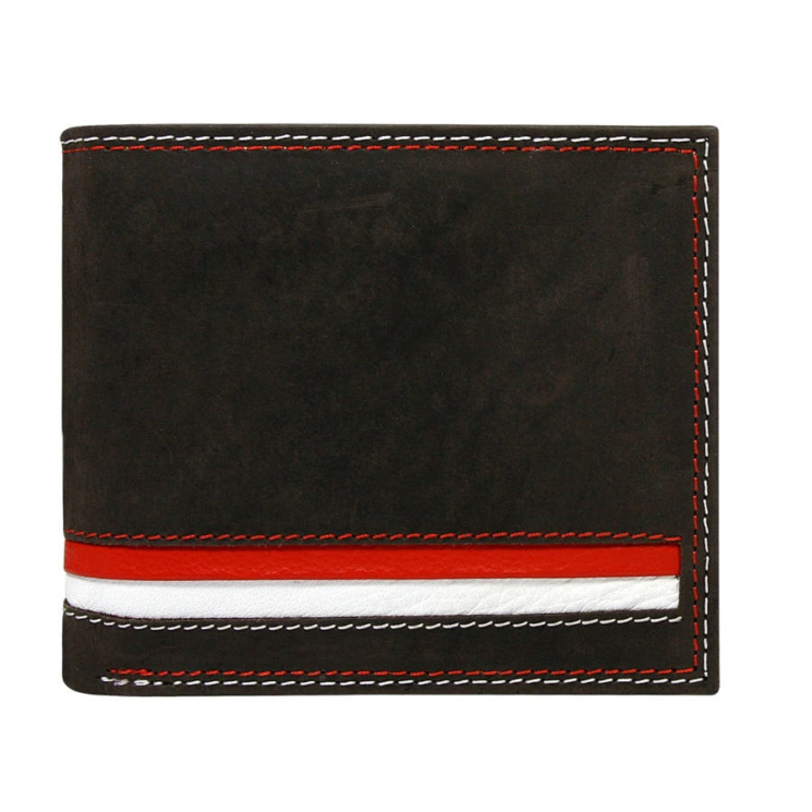 Kožená peňaženka N992-MHD-L Brown-White-Red