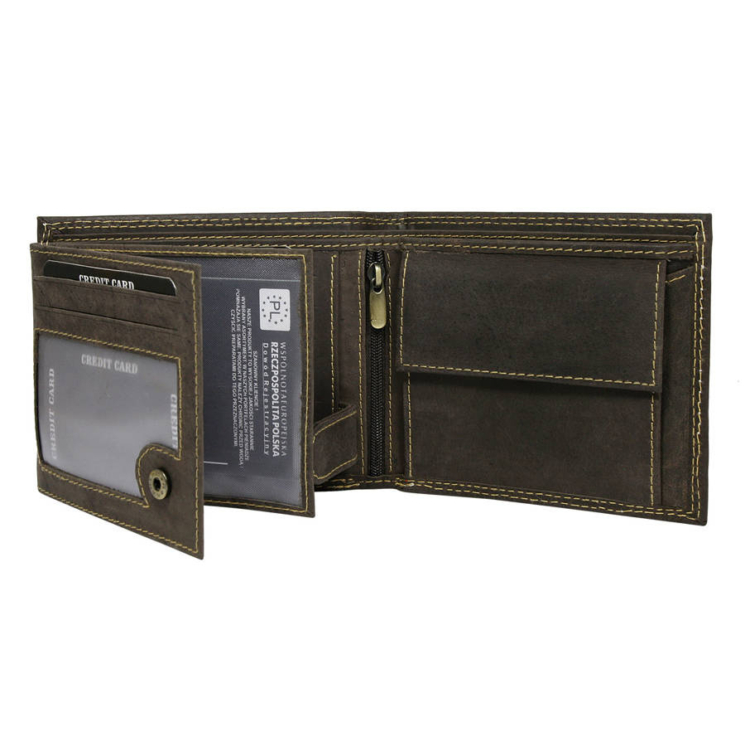 Kožená peňaženka N992-MHD-L Brown-Red-Blue