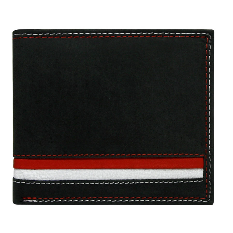 Kožená peňaženka N992-MHD-L Black-Red-White