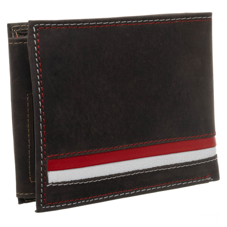 Kožená peňaženka N992-MHD-L Brown-White-Red