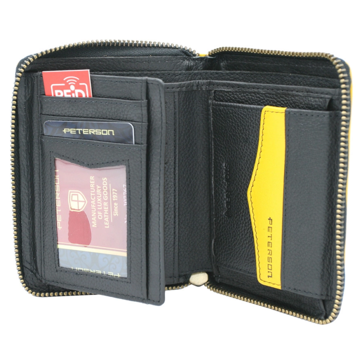 Pánska kožená peňaženka PTN 340.03 Black+red