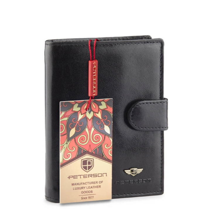 PETERSON PTN 317Z 2-1-1 BLACK Kožená peňaženka RFID