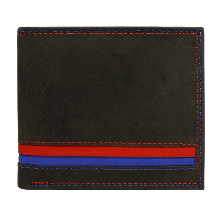 Kožená peňaženka N992-MHD-L Brown-Red-Blue