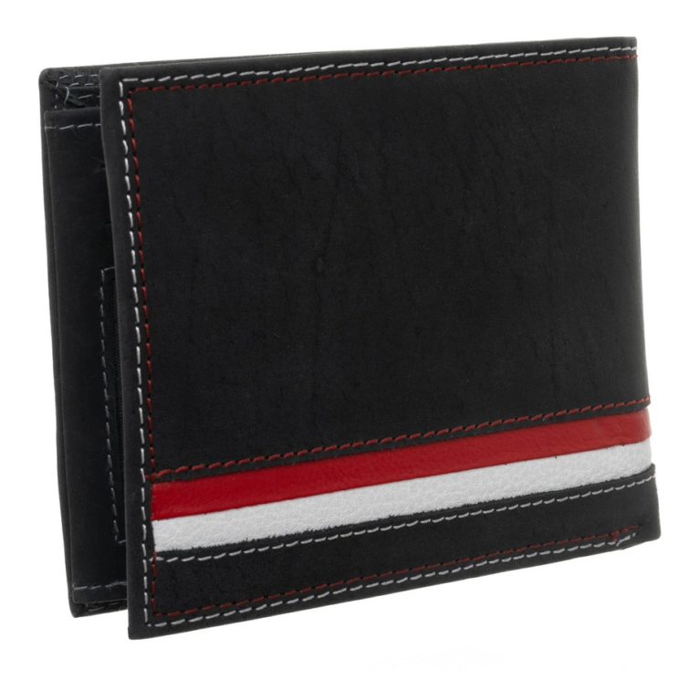 Kožená peňaženka N992-MHD-L Black-Red-White