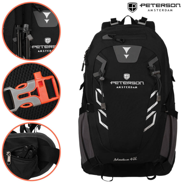 Peterson Priestranný turistický batoh s krytom proti dažďu