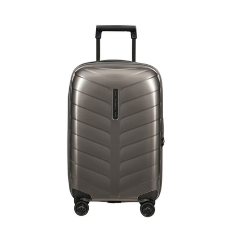 Samsonite Attrix Spinner Rozšíriteľná kabínová taška 55x35x23 cm Dune 10 rokov záruka
