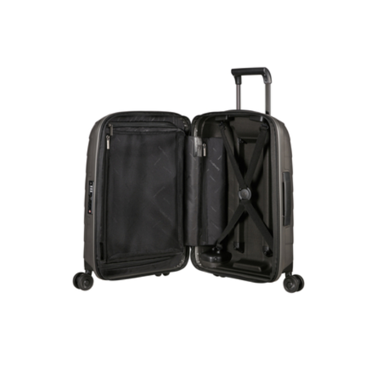 Samsonite Attrix Spinner Rozšíriteľná kabínová taška 55x35x23 cm Dune 10 rokov záruka
